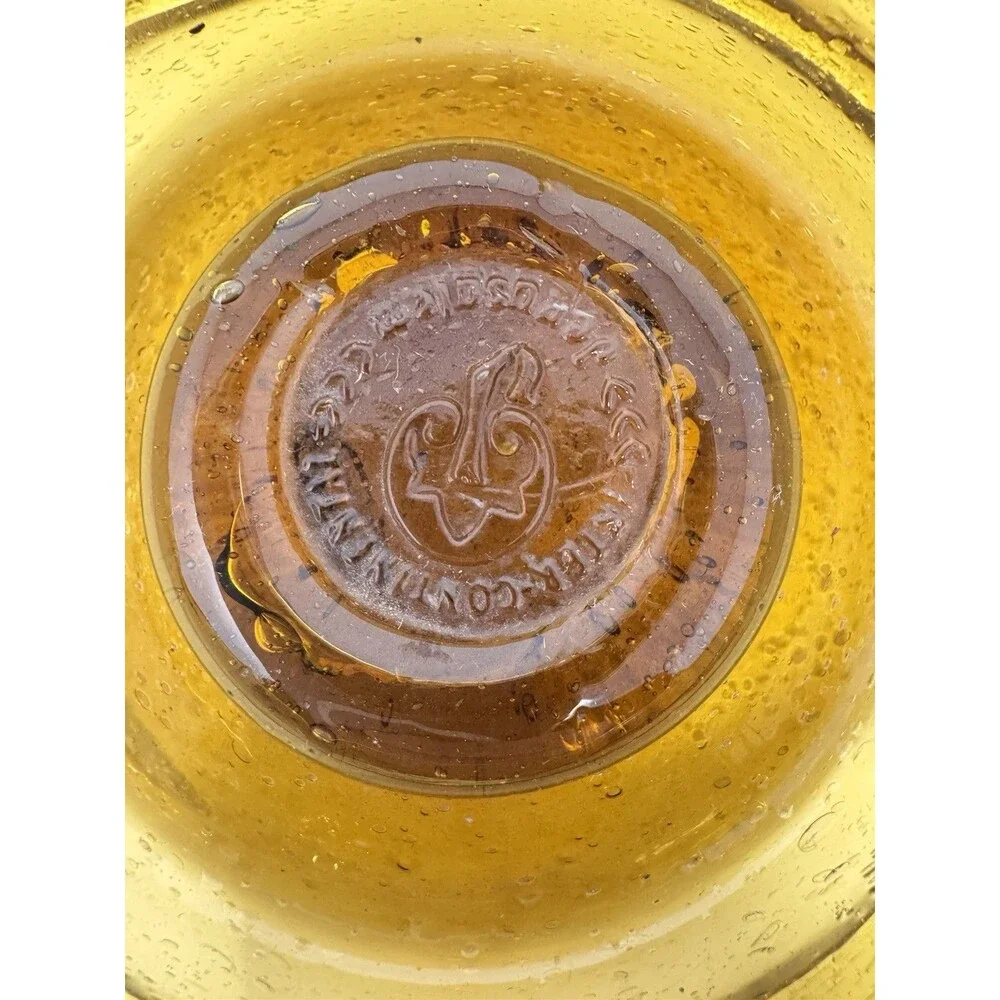 Vintage Amber Glass Ashtray with Logo MCM 4”